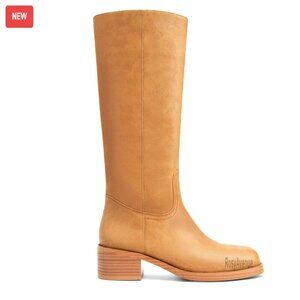 Women's Knee High Boots Square Toe Chunky Heel Pull On Wide Calf Riding